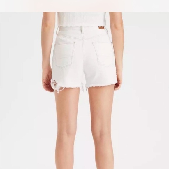 American Eagle Outfitters High Waist White Denim Shorts - Picture 2 of 2